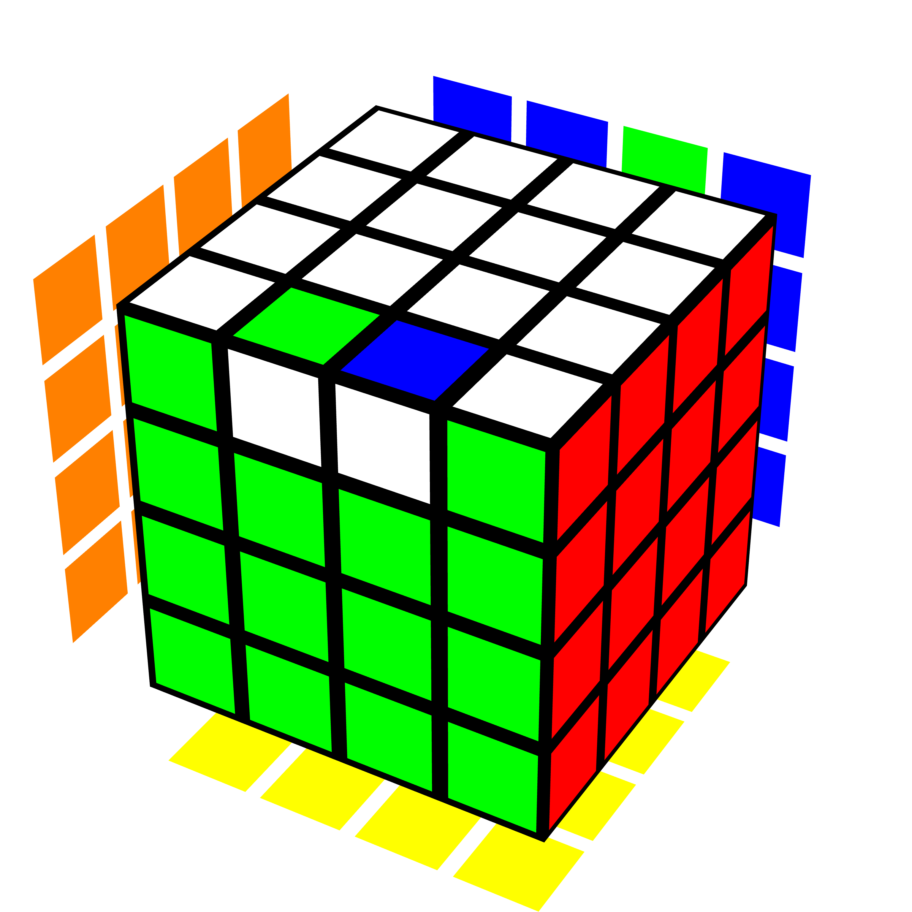A 3-cycle on the 4x4x4
